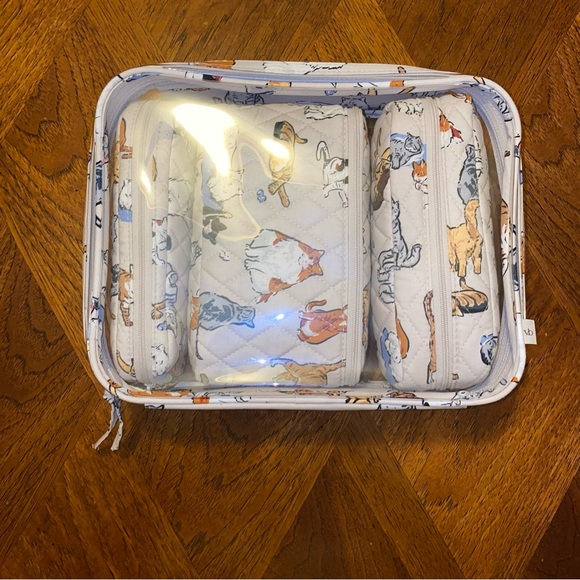 NWT Vera Bradley 4 pcs Cosmetics A Cat’s Life - Picture 5 of 6